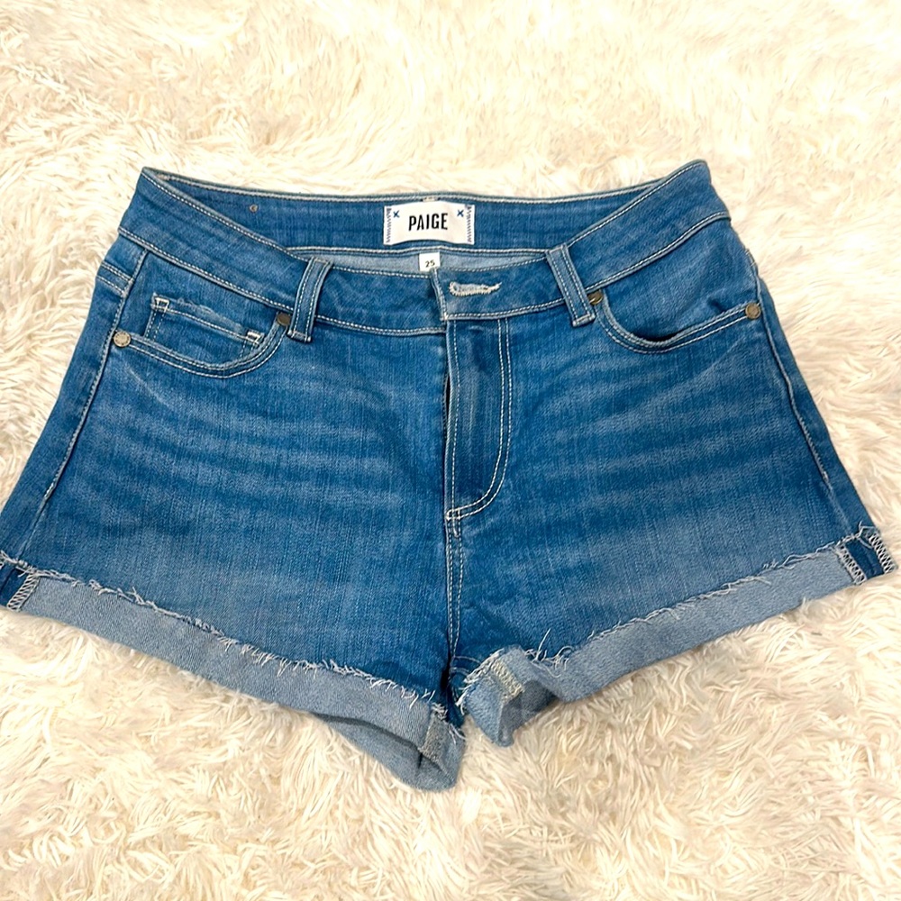 Paige Cuffed Denim Shorts Size 25